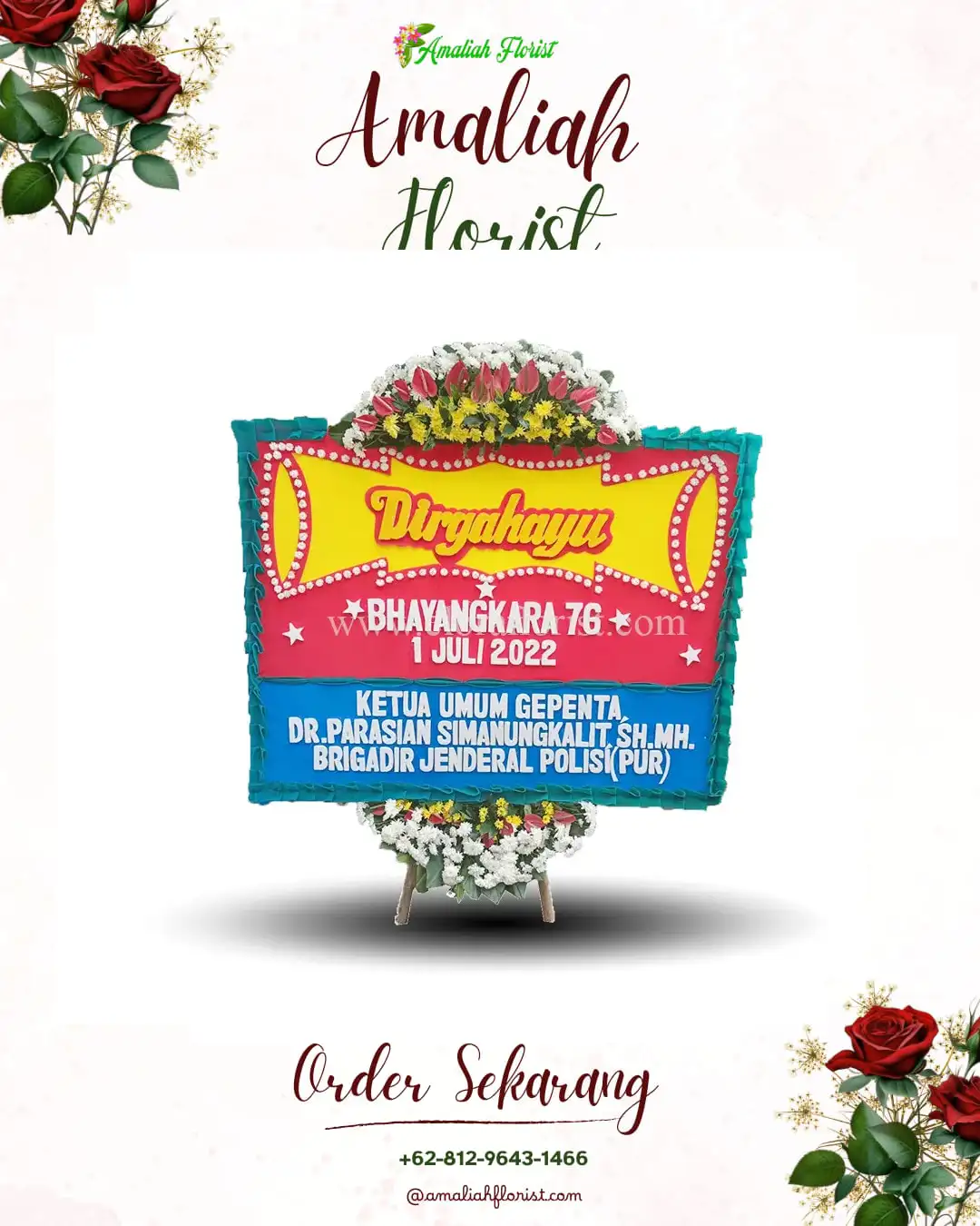 Papan Bunga HUT Ulang Tahun Pamek